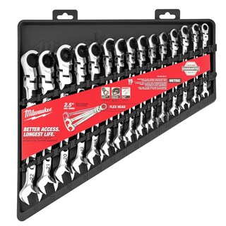 Foto 1 | Juego De Llaves Milwaukee De 15 Piezas Con Cabezal Flexible Métrico De 2.5°, Giro De Arco - Venta Internacional.