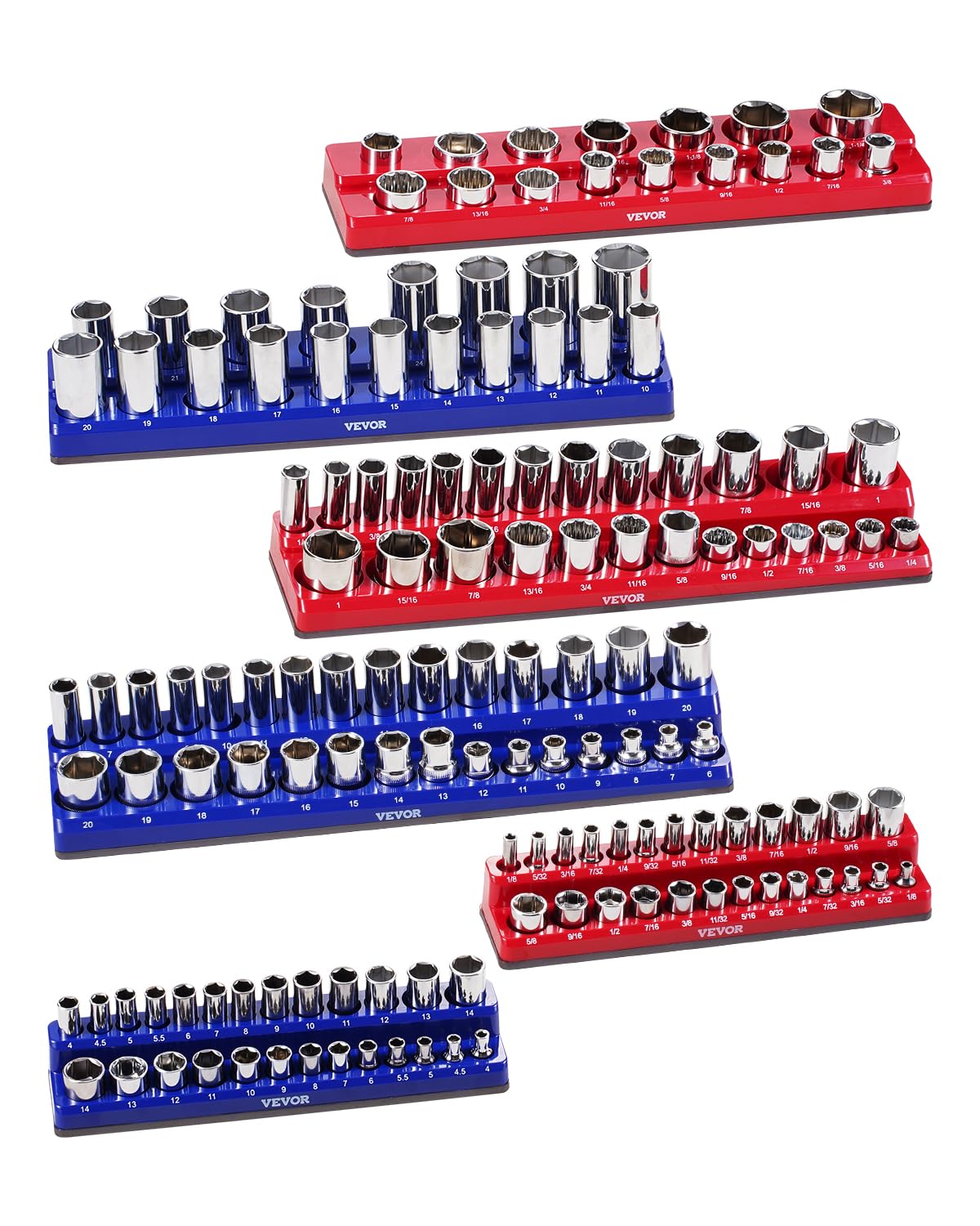 Foto 1 | Juego Organizador De Enchufes Vevor Magnetic, 6 Piezas De 1/4 Pulgadas, 3/8 Pulgadas Y 1/2 Pulgadas - Venta Internacio