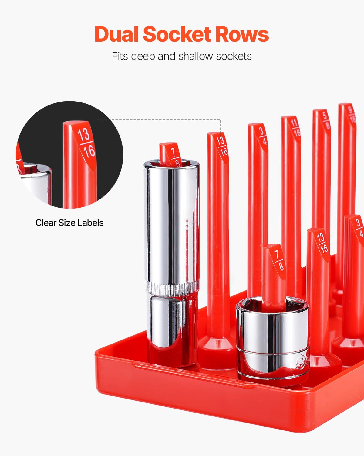 Foto 5 | Juego Organizador De Enchufes Vevor High-rod, 8 Piezas De 1/4, 3/8 Pulgadas Y 1/2 Pulgadas - Venta Internacional.