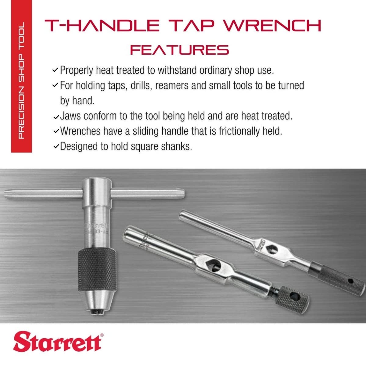 Foto 3 pulgar | Llave De Grifo Con Mango En T Starrett 93c, Capacidad 1/4 1/2 Cm, Cuerpo De 9 Cm - Venta Internacional.