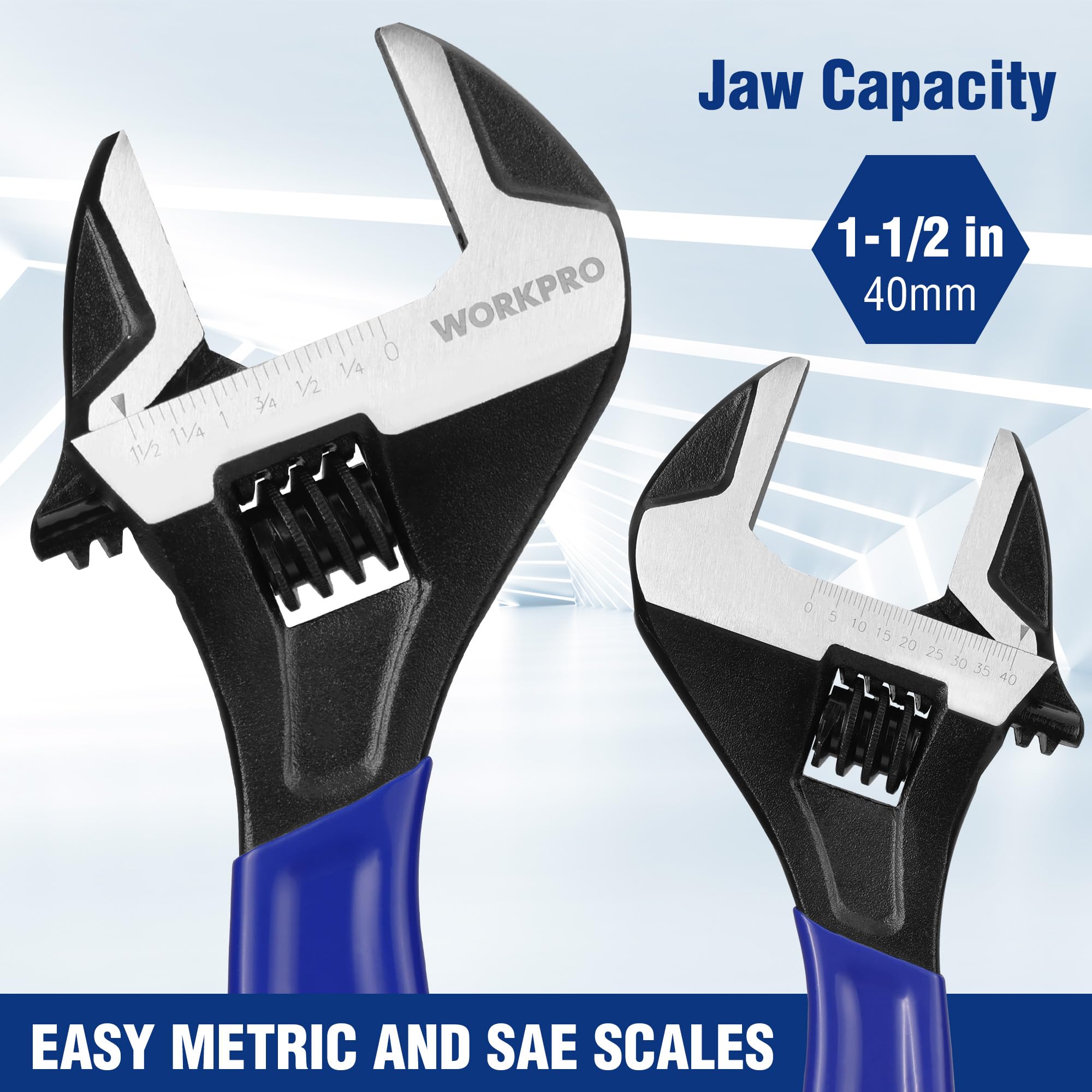Foto 4 | Llave Ajustable Workpro De 12 Pulgadas, Llave Ancha De Acero Cr-v De Óxido Negro De Mordaza Ancha, B - Venta Interna