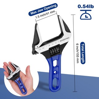 Foto 3 | Llave Ajustable Rechoncha Workpro De 6 Pulgadas, Llave De Apertura De Mordaza Extra Ancha De 1.5 Pul - Venta Internac