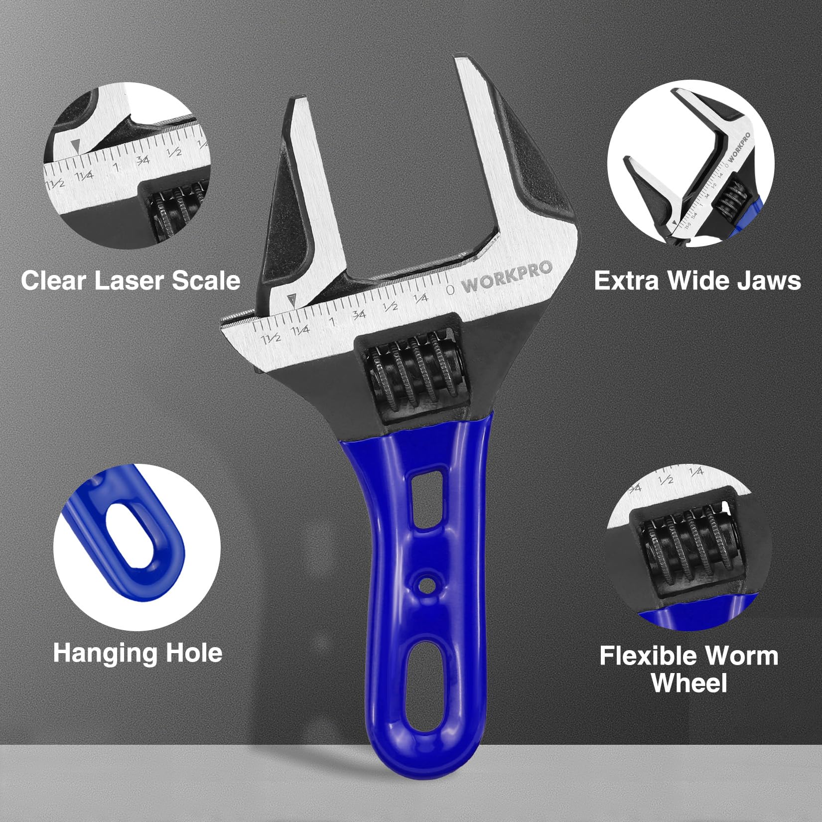 Foto 6 pulgar | Llave Ajustable Rechoncha Workpro De 6 Pulgadas, Llave De Apertura De Mordaza Extra Ancha De 1.5 Pul - Venta Internac