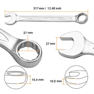 Foto 2 | Llave Combinada Jetech De Grado Industrial, 27 Mm, Cromo Vanad - Venta Internacional.