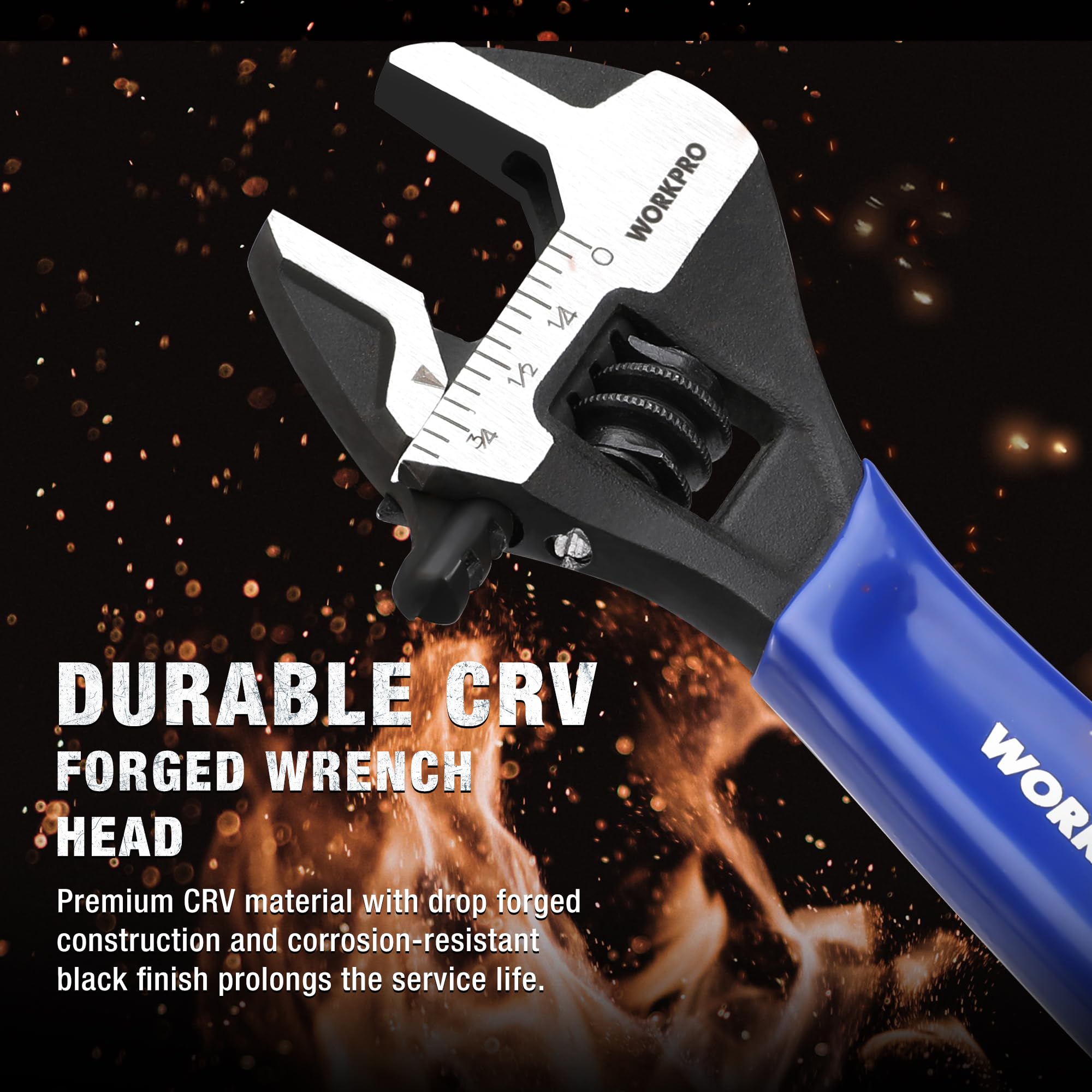 Foto 5 pulgar | Llave Ajustable Workpro De Acero Cr-v De 10 Cm Con Mordaza Ancha - Venta Internacional.
