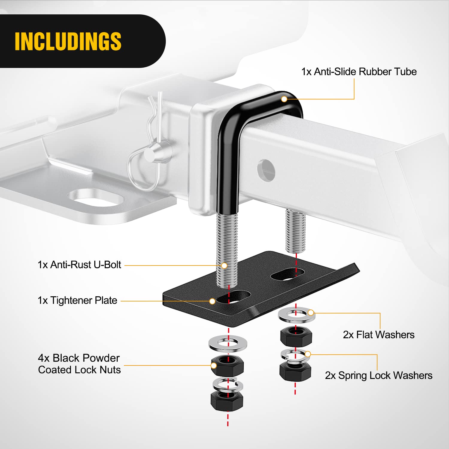 Foto 3 | Receptor Hitch Extender Nilight Dual De 10 Cm Con Extensión Máxima De 2 Pulgadas - Venta Internacional.