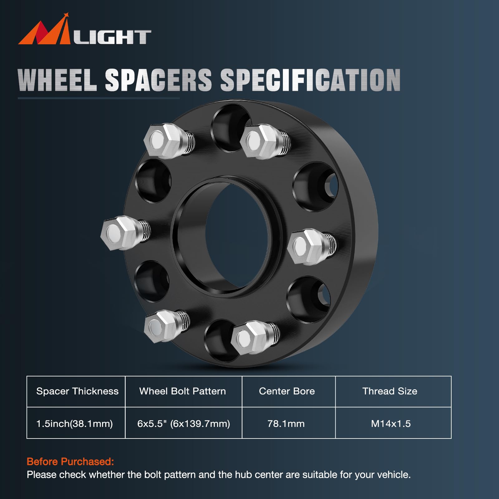 Foto 3 pulgar | Separadores De Ruedas Nilight 6x5.5 38.1 Mm Para Chevy Silverado 1500 - Venta Internacional.