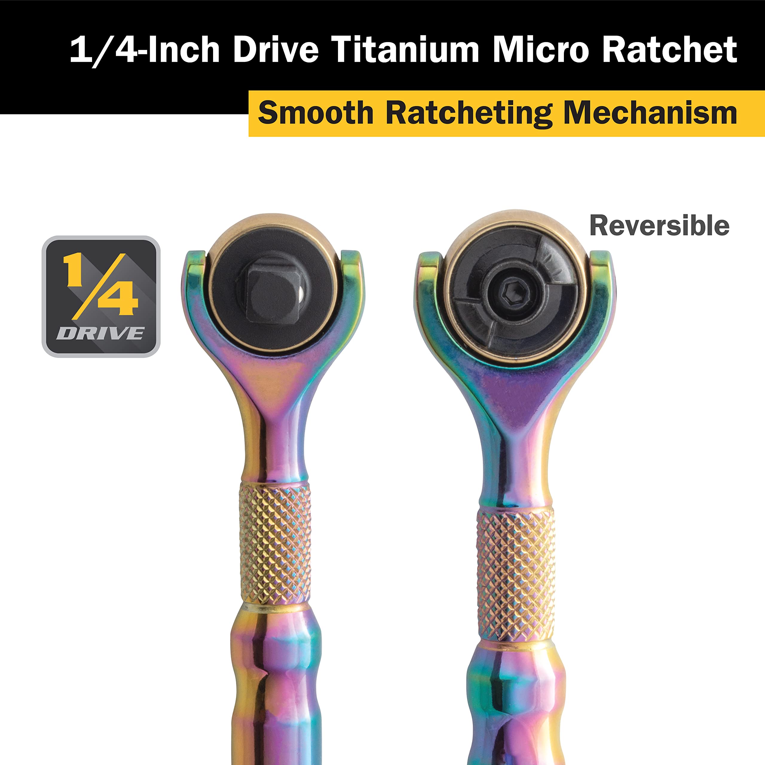 Foto 4 pulgar | Cabezal Giratorio Ratchet Titan 11326 Con Accionamiento De 1/4 Pulgadas Y 90 Dientes - Venta Internacional.