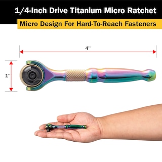 Foto 4 | Cabezal Giratorio Ratchet Titan 11326 Con Accionamiento De 1/4 Pulgadas Y 90 Dientes - Venta Internacional.