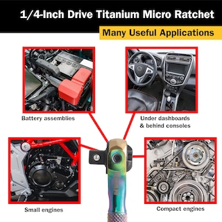 Foto 5 | Cabezal Giratorio Ratchet Titan 11326 Con Accionamiento De 1/4 Pulgadas Y 90 Dientes - Venta Internacional.