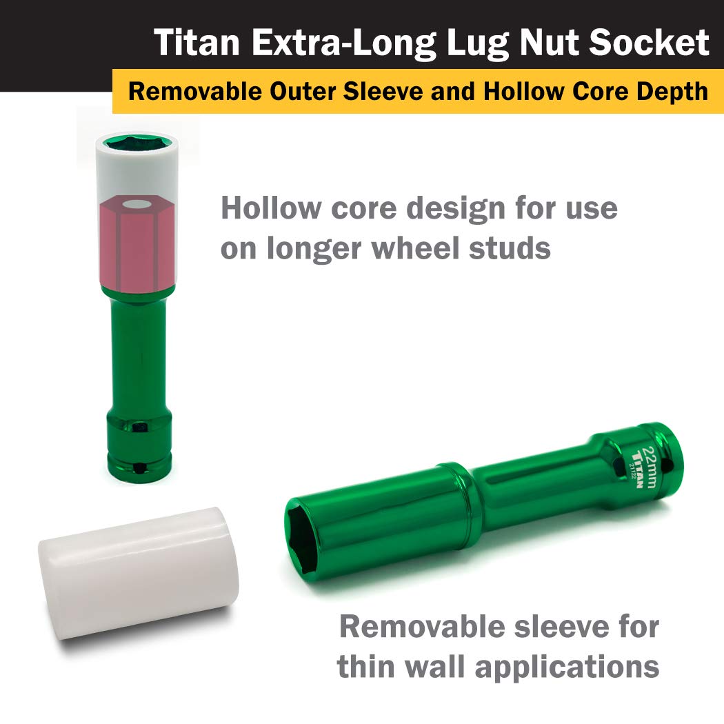 Foto 6 pulgar | Disco De 1/2 Pulgada Socket Titan 21122 X 22 Mm Que No Deja Marcas - Venta Internacional.