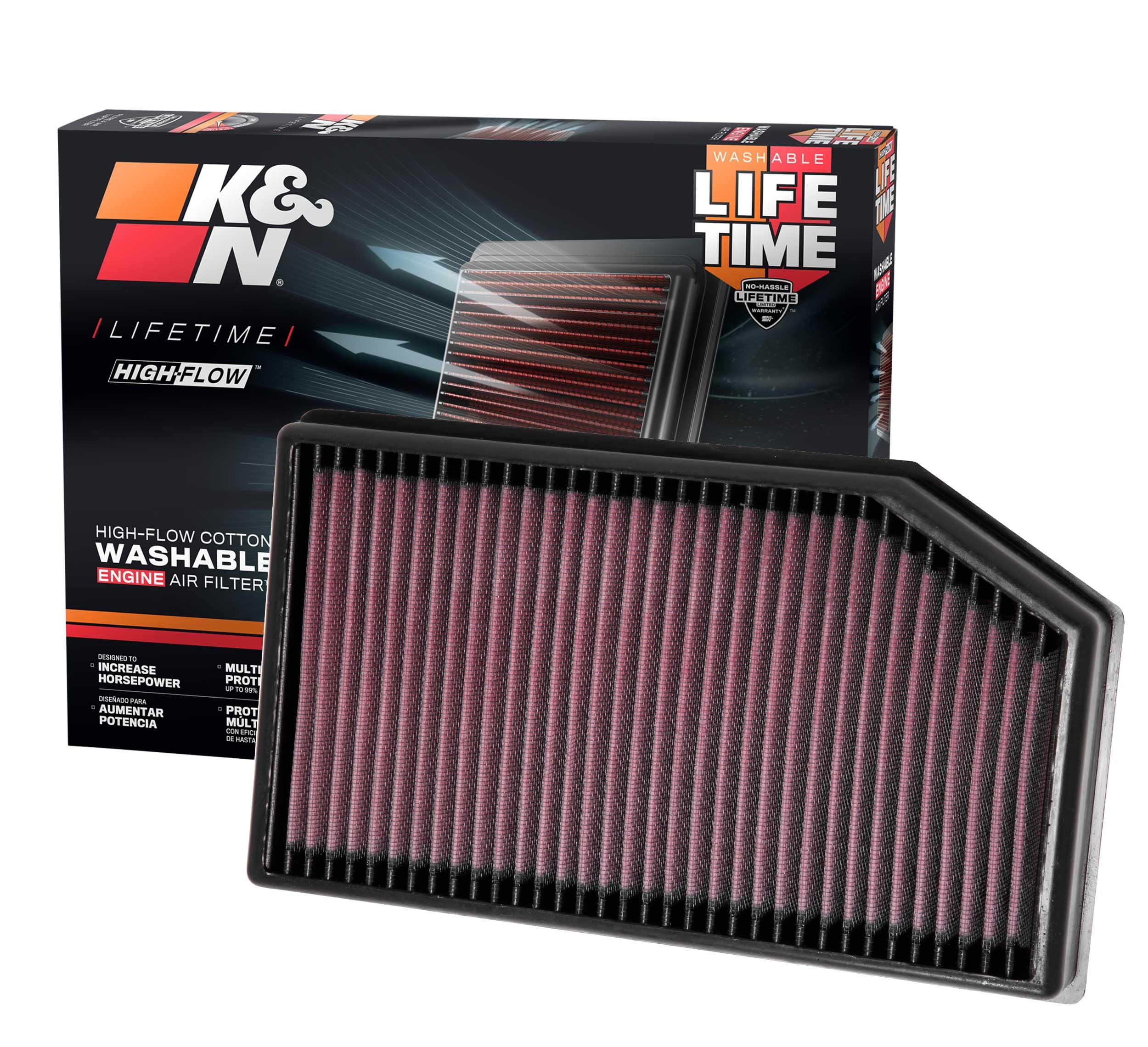 El Filtro De Aire Del Motor K&n Aumenta La Potencia Y El Remolque Del Jeep Wrangler Jl - Venta Internacional.
