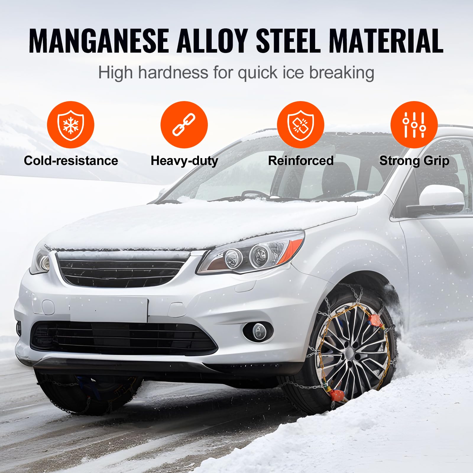 Foto 4 pulgar | Cadenas Para Neumáticos De Nieve Vevor Para Coches, Suv Y Camionetas, Paquete De 2 - Venta Internacional.