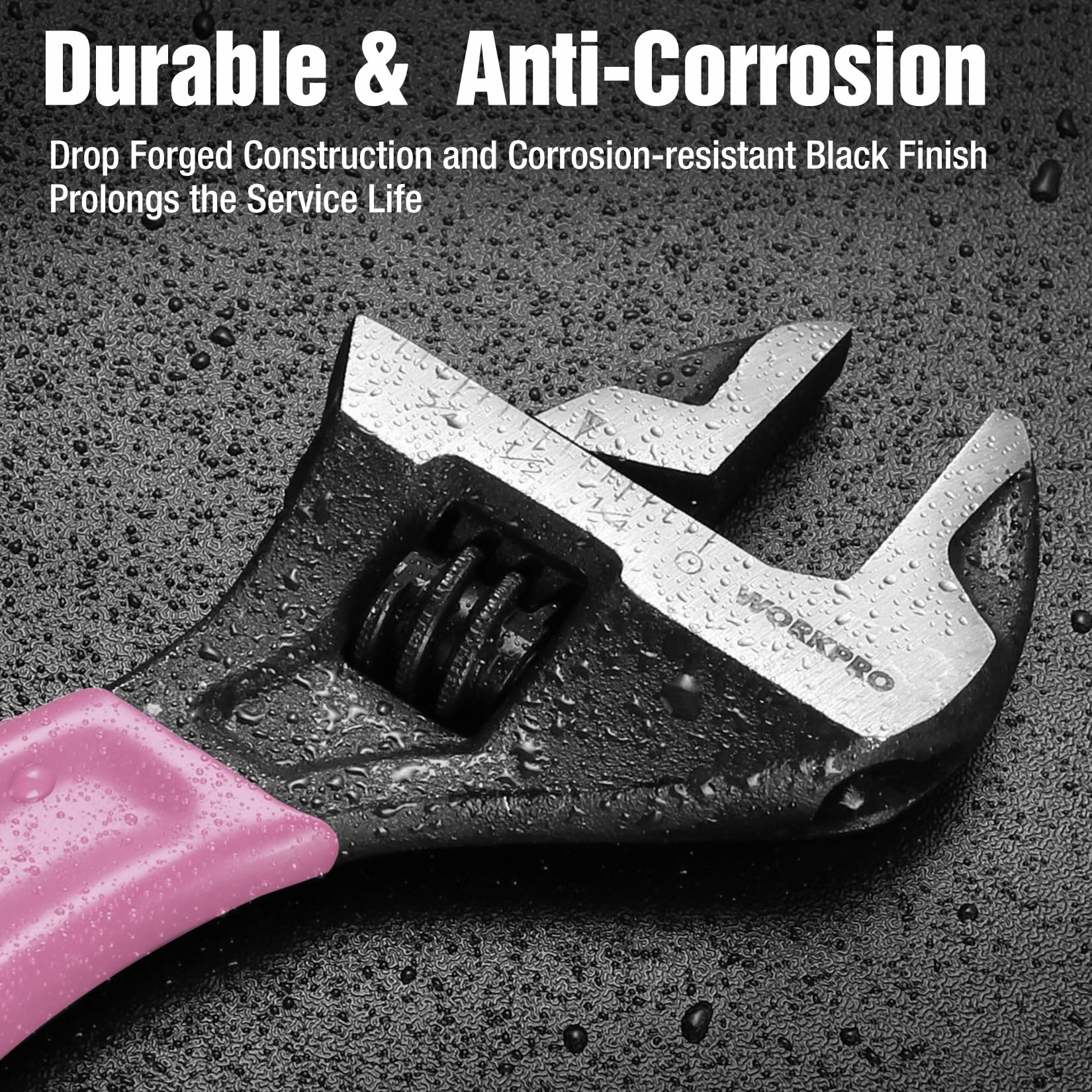 Foto 4 pulgar | Llave Ajustable Workpro De 15 Cm, Acero Cr-v Rosa, Métrica Y Sae - Venta Internacional.