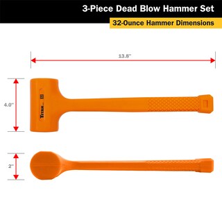 Foto 5 | Set De Martillos Dead Blow Titan 63143, 450 G, 900 G, 1,4 Kg - Venta Internacional.