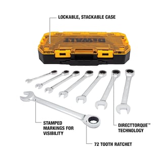 Foto 2 | Juego De Llaves Dewalt Tough Box, 8 Piezas, Combinación De Trinquete Sae - Venta Internacional.