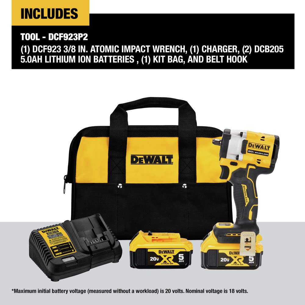 Foto 3 pulgar | Llave De Impacto Inalámbrica Dewalt Dcf923p2 Atomic 20v Max - Venta Internacional.