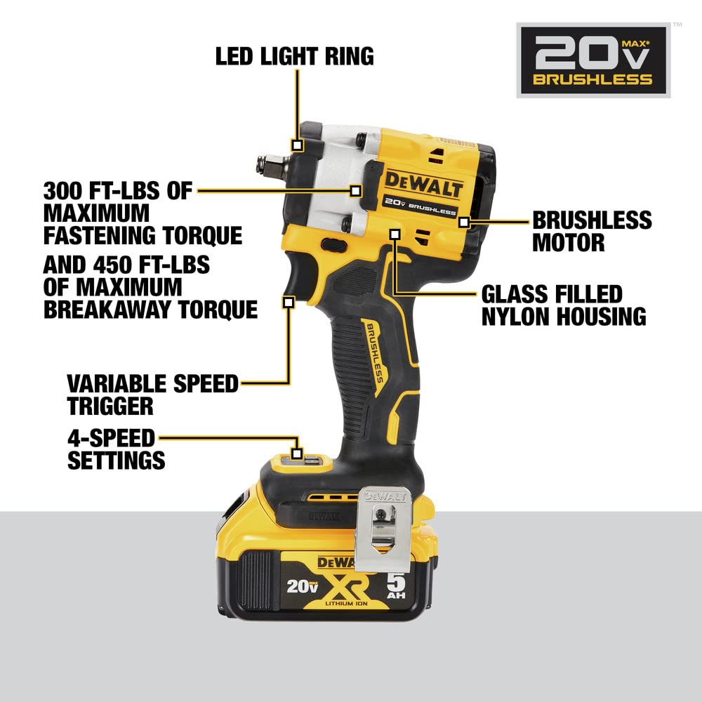 Foto 7 pulgar | Llave De Impacto Inalámbrica Dewalt Dcf923p2 Atomic 20v Max - Venta Internacional.
