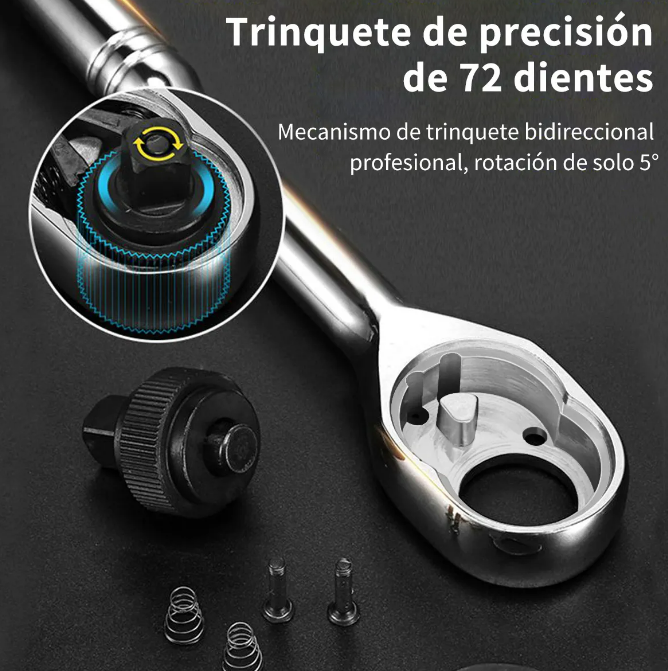 Foto 3 | Herramientas Xtellar Juego De Trinquetes Matracas Premium 3 Tamaños Con Adaptadores Plateados