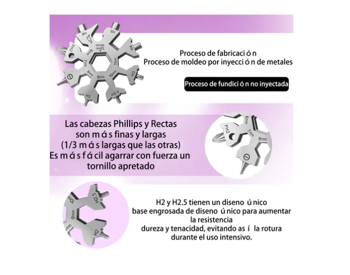 Foto 5 pulgar | Llave Para Nieve Xtellar 18en1 Multifunción Con Agujero Para Colgar