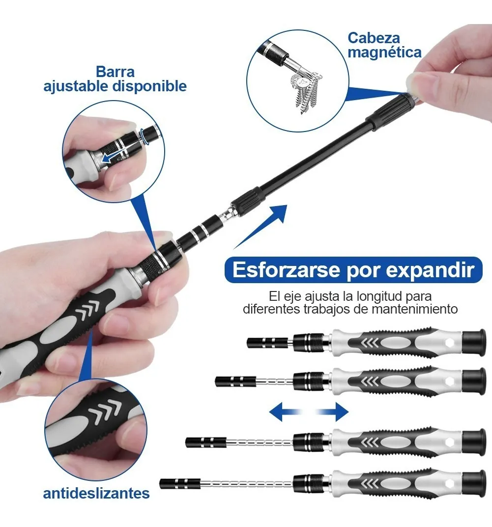 Foto 3 pulgar | Juego de Destornillador de Precisión de Mano 115 Pz Malubero color Plateado