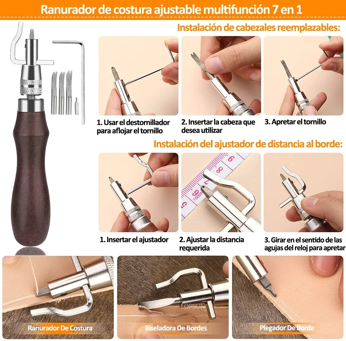 Foto 4 pulgar | Juego de Herramientas para Trabajar 59 pz de Cuero