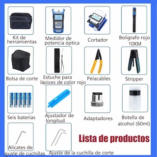 Foto 2 | Kit de Herramientas Fibra Óptica con Medidor de Potencia Malubero Multicolor
