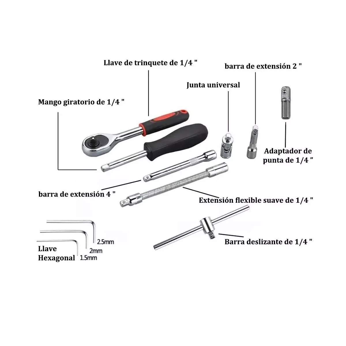 Foto 4 pulgar | Kit de Herramientas Mecánicas Eo Safe Imports ESI-4226 46 PZAS con Desarmador y Matraca