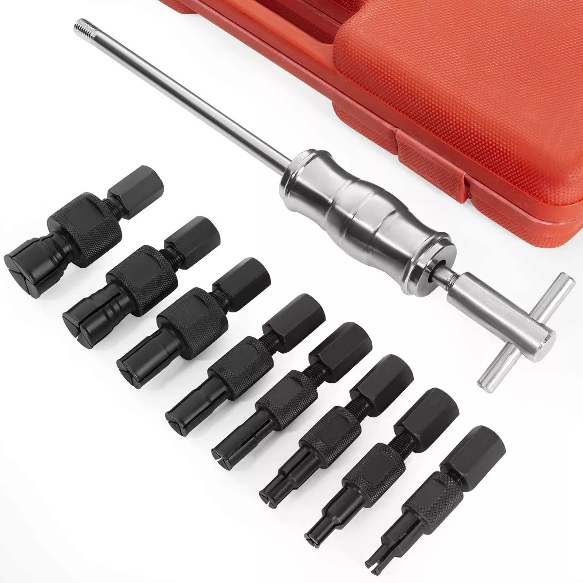Foto 4 pulgar | Kit Extractores De Baleros Y Retenes Internos 8-32mm 9pzs Eo Safe Imports Esi-5247 color Rojo