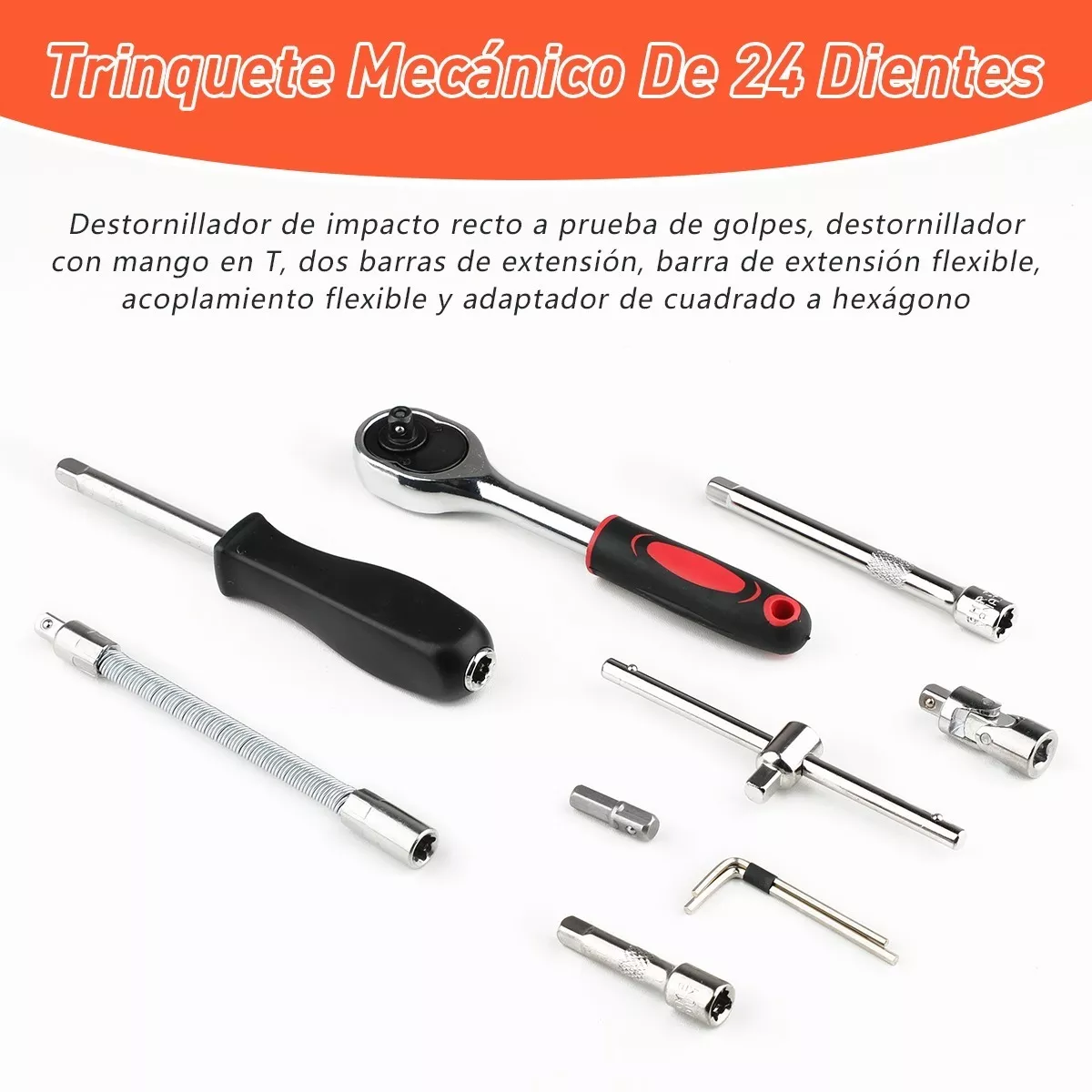 Foto 4 pulgar | Juego de Herramientas Mecánicas Eo Safe Imports Esi-7082 Dados Acerokit Kit Rojo 53 Piezas