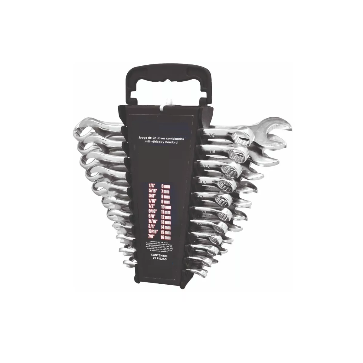 Juego Llaves Mixtas 22 PZAS Eo Safe Imports Esi-9073 Plata