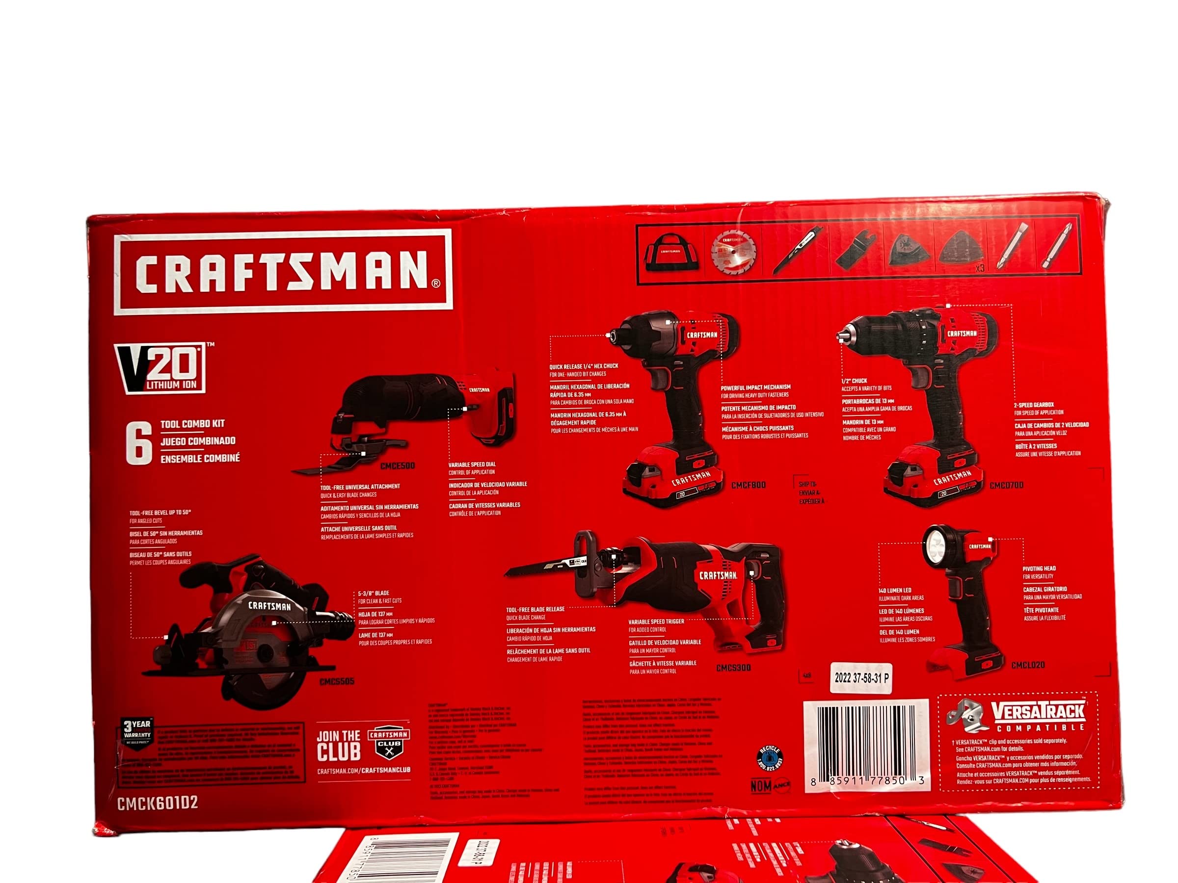 Foto 4 pulgar | Kit De Herramientas Craftsman Combinado 6 Herramientas Inalambricas V20