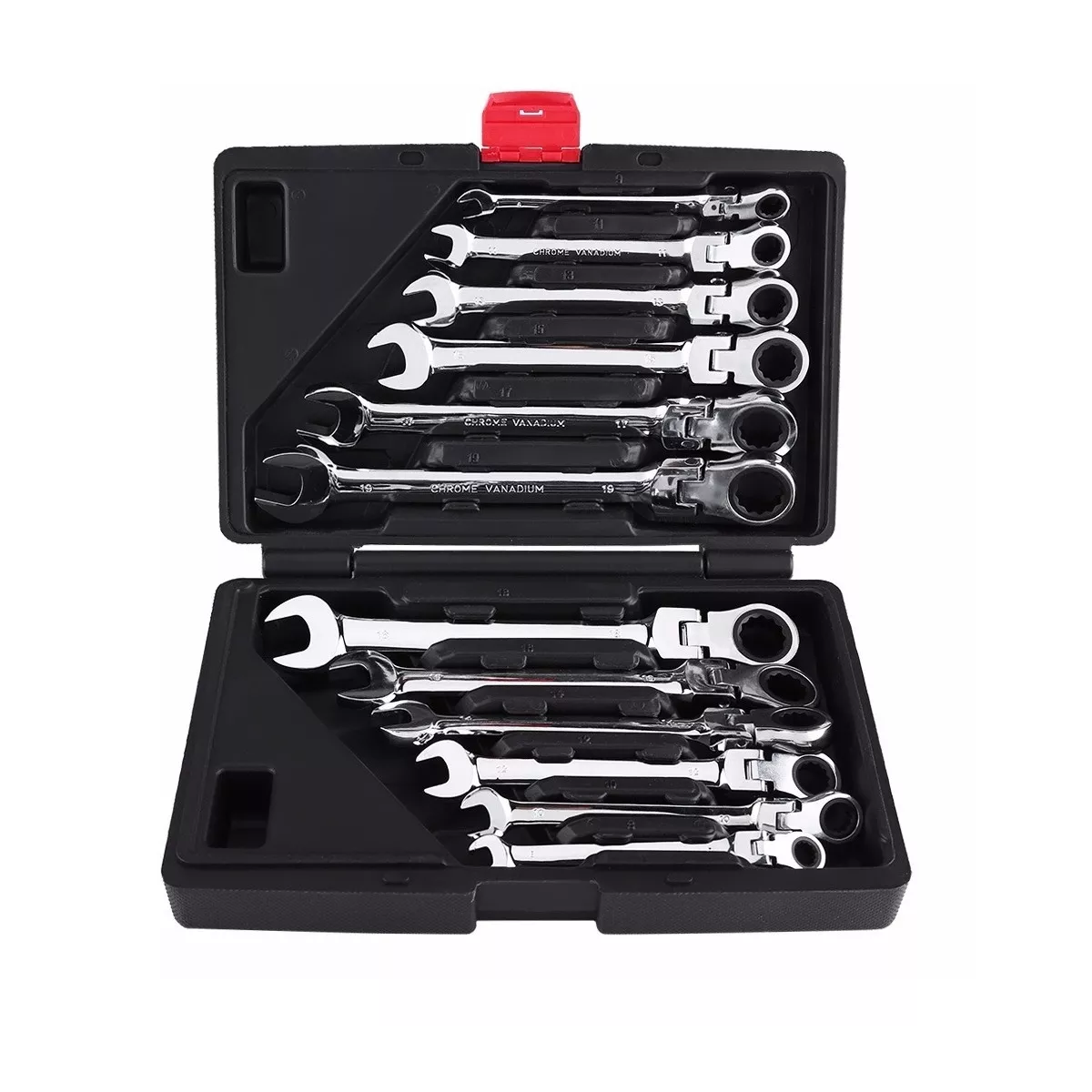 Kit Llaves Combinadas Con Matraca  12 Pz  Eo Safe Imports Esi-9359 Plata