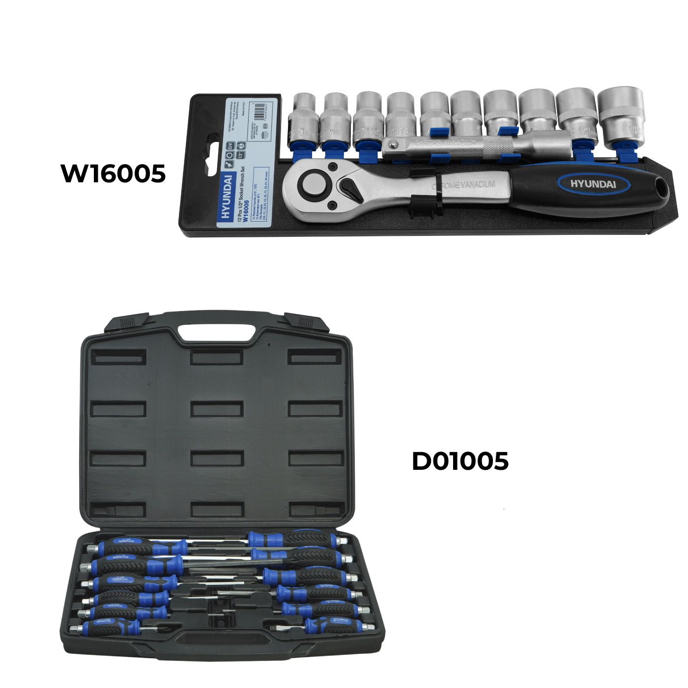 Kit De Herramientas Dados, Matracas Y Desarmadores Hyundai - W16005-d01005