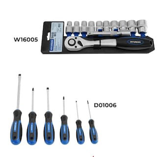 Foto 1 | Kit De Herramientas Dados, Matracas Y Desarmadores Hyundai - W16005-d01006