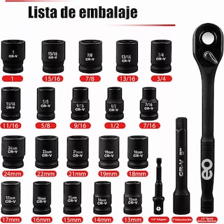 Foto 3 | Juego de Herramientas Mecánicas 24pcs Dados Eo Safe Imports Esi-11797 Multicolor