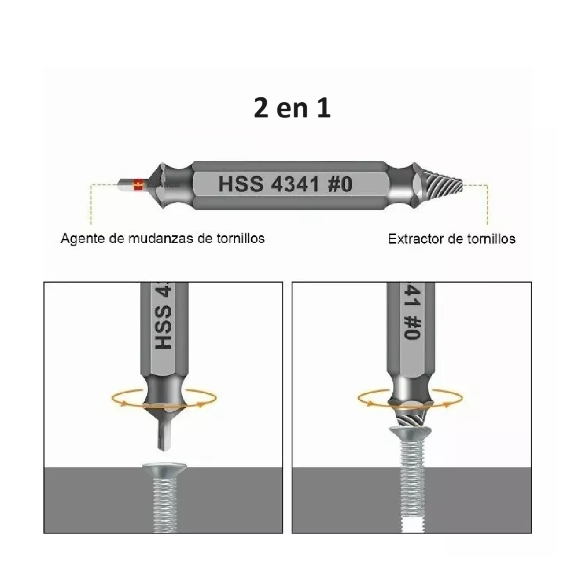 Foto 2 | Extractor Quita Tornillo Removedor Roto Perno Barrido 6 piezas