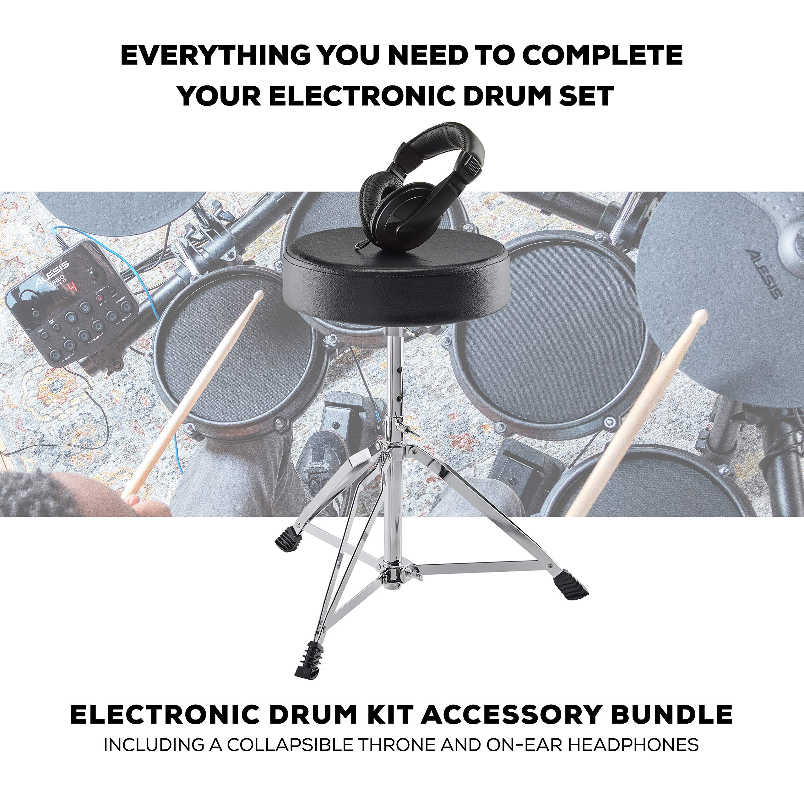 Foto 2 | Paquete De Accesorios Para Batería Alesis Drum Essentials Con Trono - Venta Internacional.