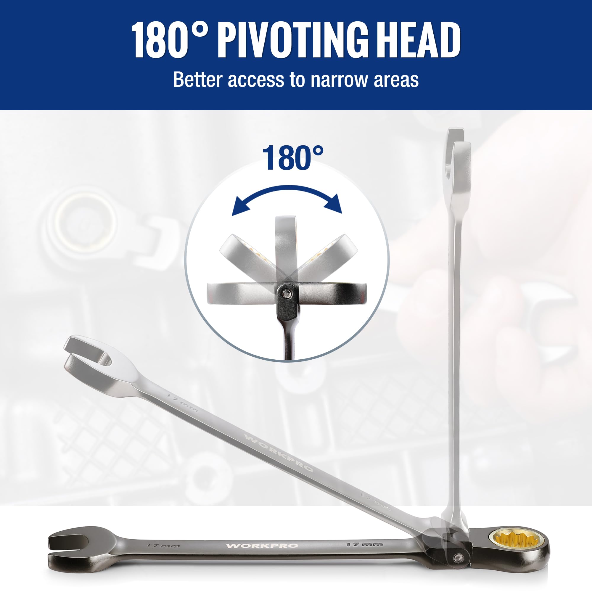 Foto 7 pulgar | Juego De Llaves Workpro Flex-head Tracheting De 9 A 17 Mm, 8 Piezas - Venta Internacional.