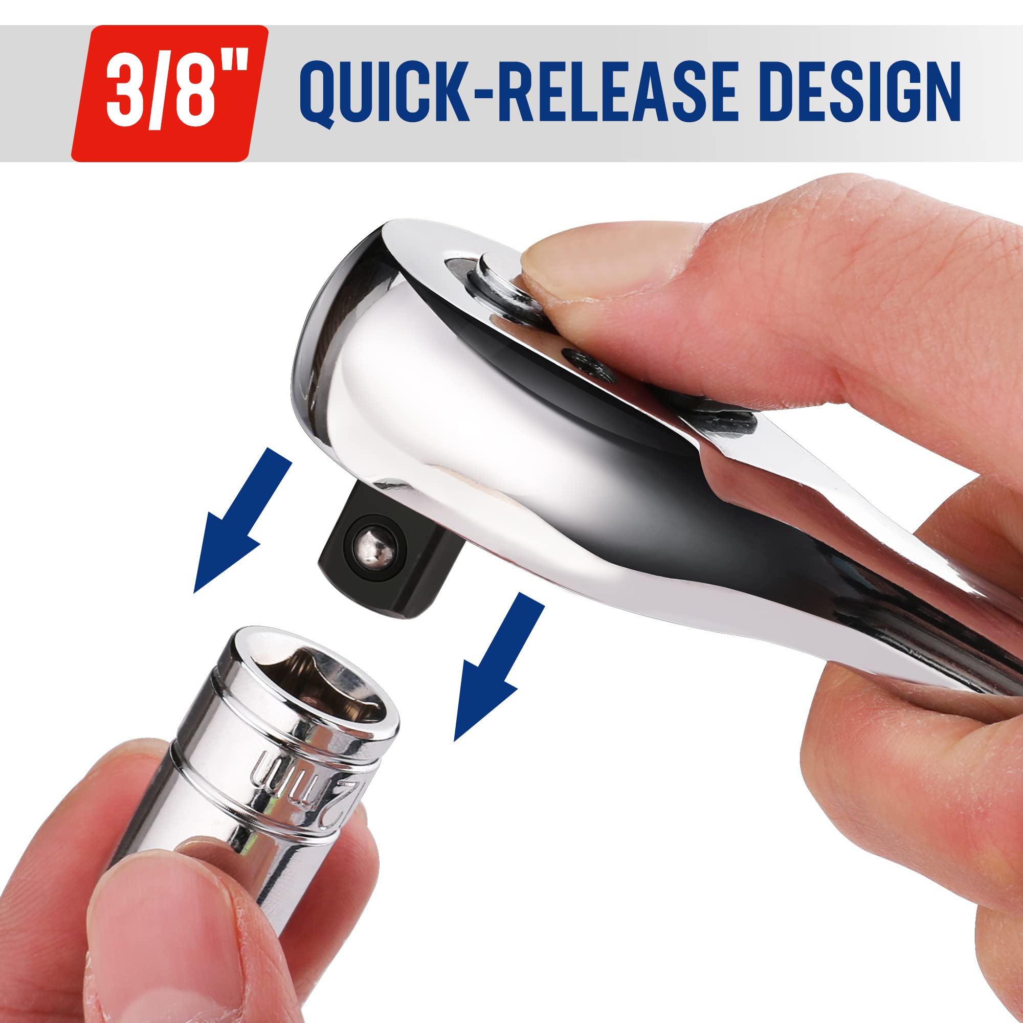 Foto 5 pulgar | Llave De Trinquete Workpro Con Accionamiento De 3/8 Pulgadas, 72 Dientes, Reversible - Venta Internacional.