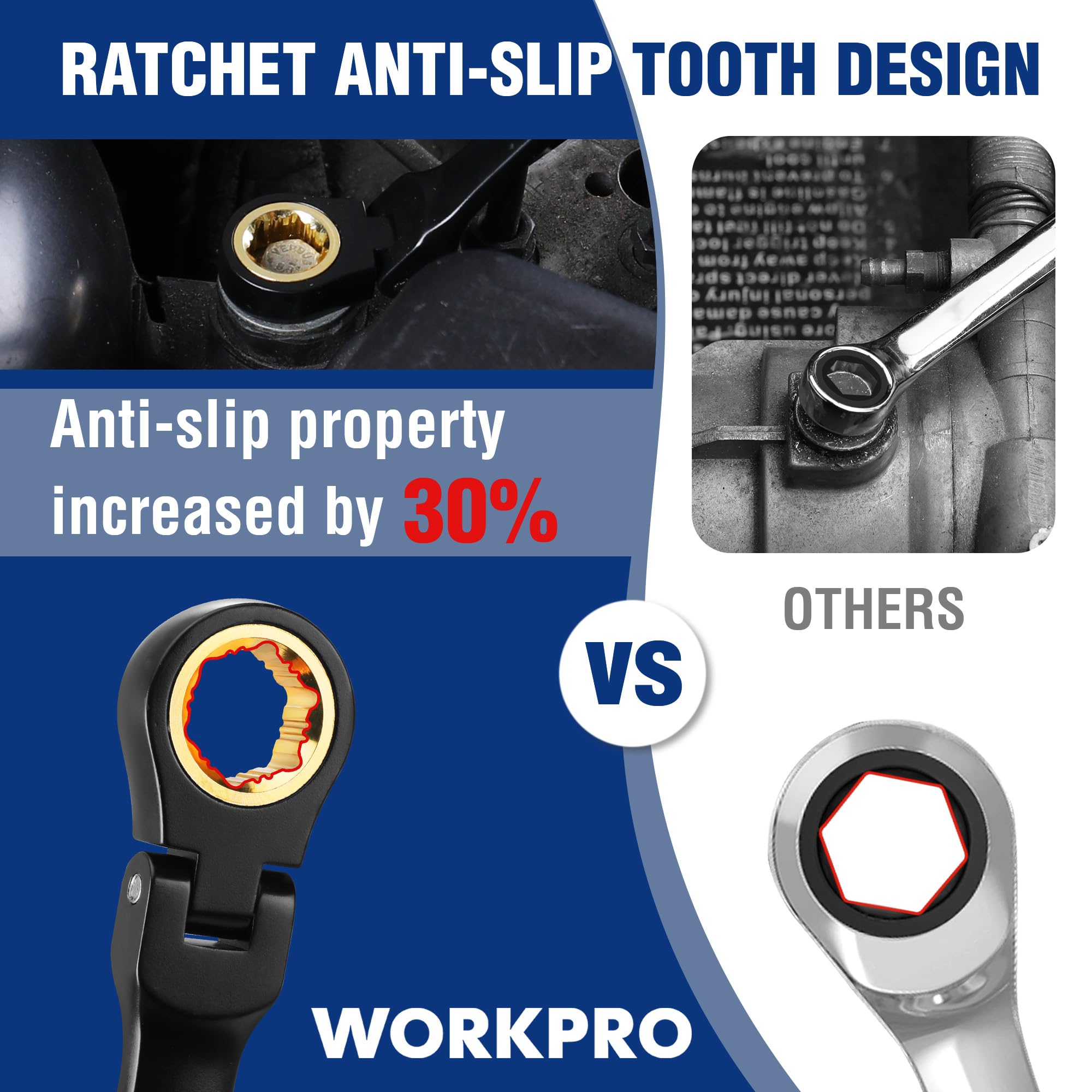 Foto 3 pulgar | Juego De Llaves Workpro Extralargas Con Cabeza Flexible, 5 Piezas, 8-19 Mm - Venta Internacional.