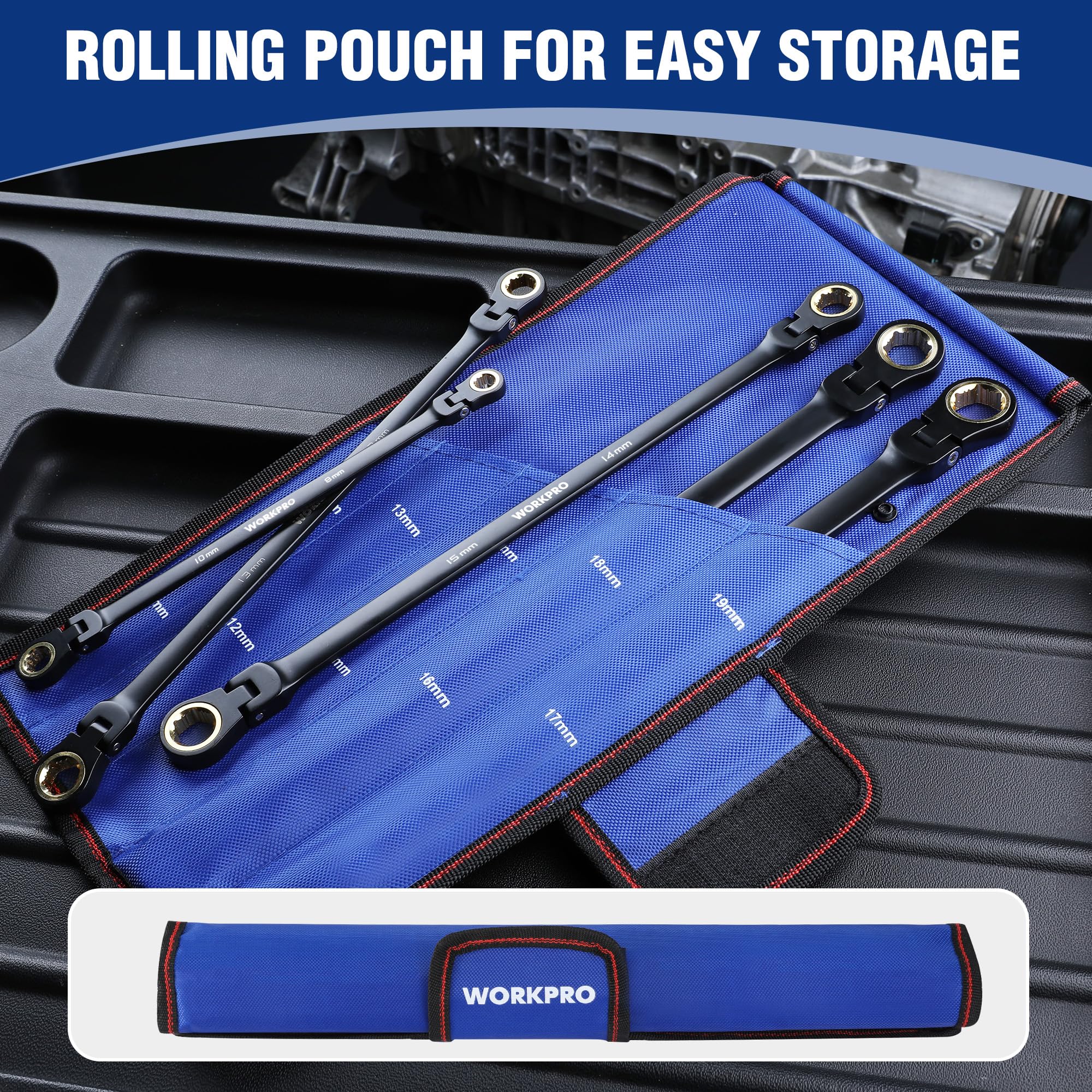 Foto 7 pulgar | Juego De Llaves Workpro Extralargas Con Cabeza Flexible, 5 Piezas, 8-19 Mm - Venta Internacional.