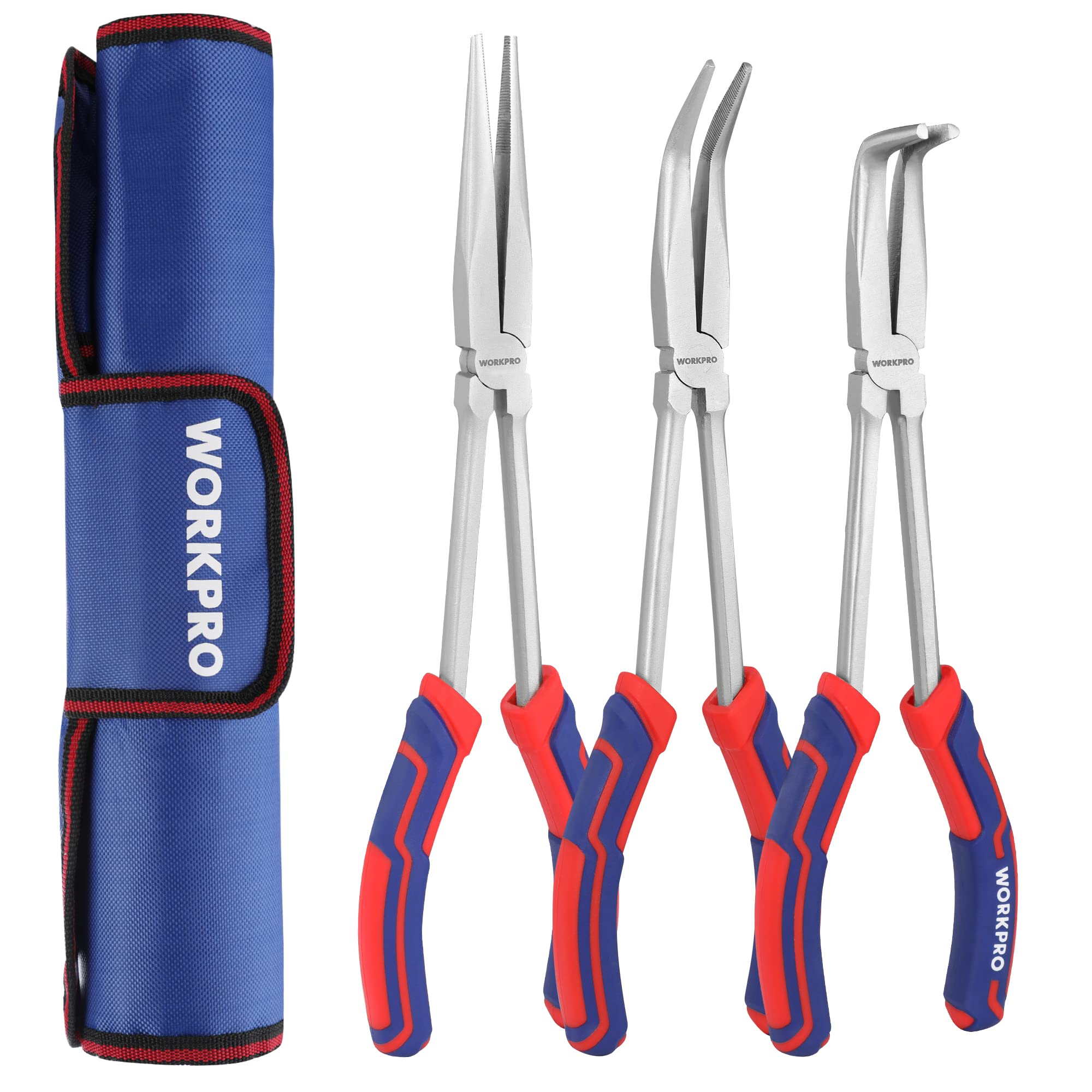 Foto 2 pulgar | Juego De Alicates Workpro Long Reach De 3 Piezas Con Punta De Aguja De 28 Cm - Venta Internacional.
