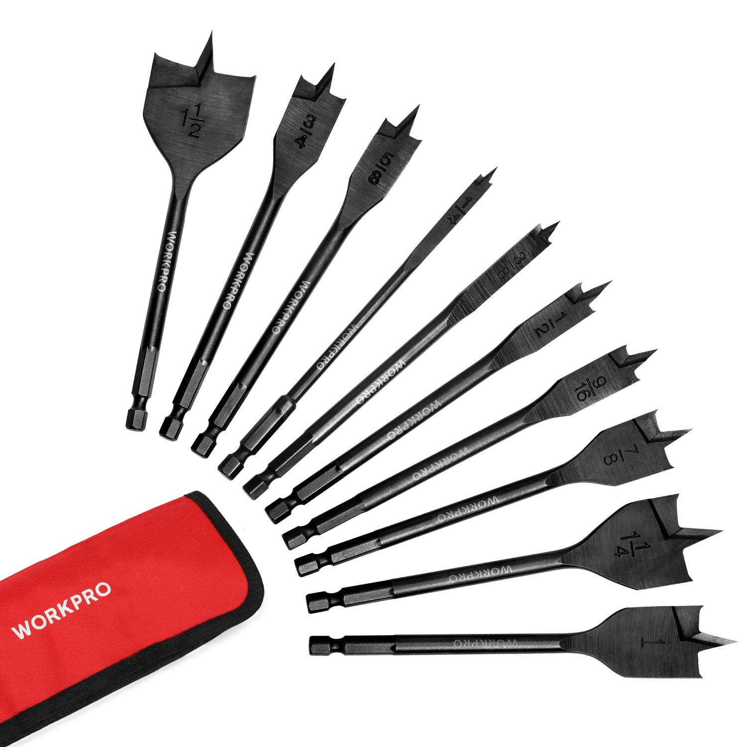 Foto 2 pulgar | Juego De Brocas Tipo Pala Workpro De 10 Piezas De Acero Al Carbono Pro - Venta Internacional.