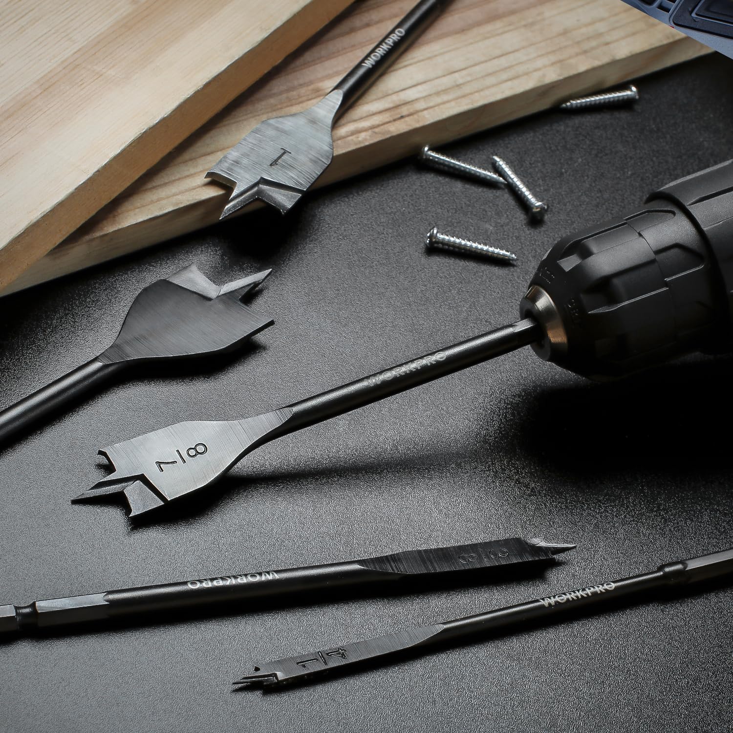 Foto 6 | Juego De Brocas Tipo Pala Workpro De 10 Piezas De Acero Al Carbono Pro - Venta Internacional.