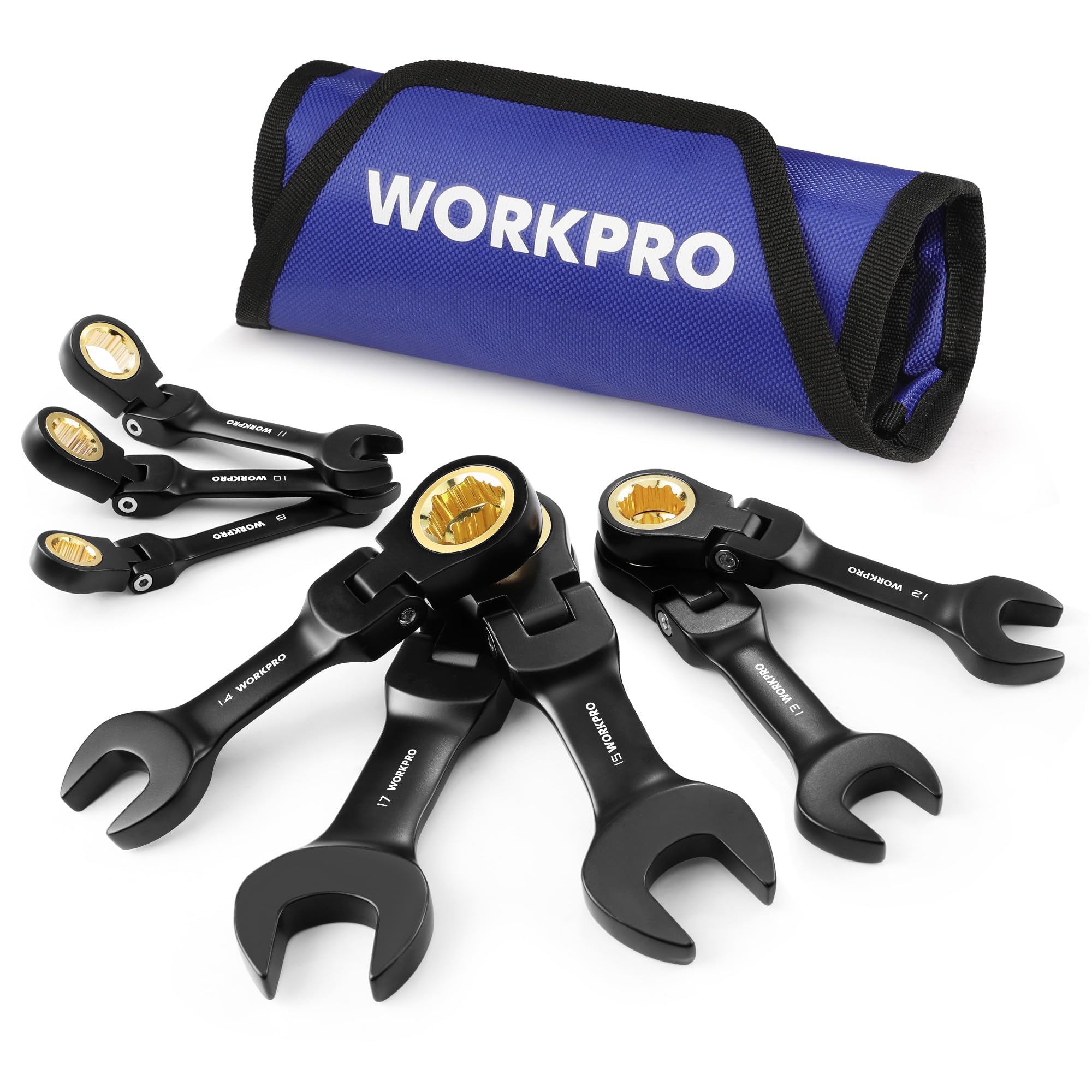 Juego De Llaves Workpro Stubby Ratcheting, 8-17 Mm, 72 Dientes, 8 Piezas - Venta Internacional.