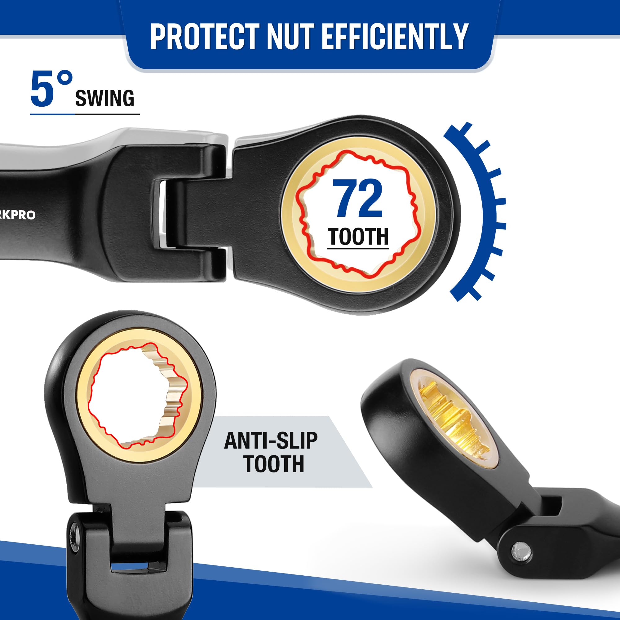 Foto 3 pulgar | Juego De Llaves Workpro Stubby Ratcheting, 8-17 Mm, 72 Dientes, 8 Piezas - Venta Internacional.
