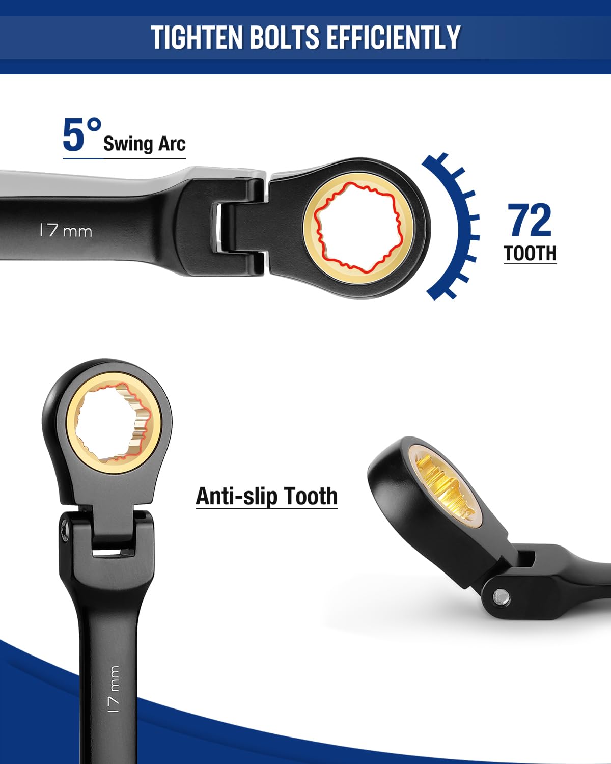 Foto 4 pulgar | Juego De Llaves Combinadas Con Trinquete Workpro, 8 Piezas, 8-17 Mm - Venta Internacional.