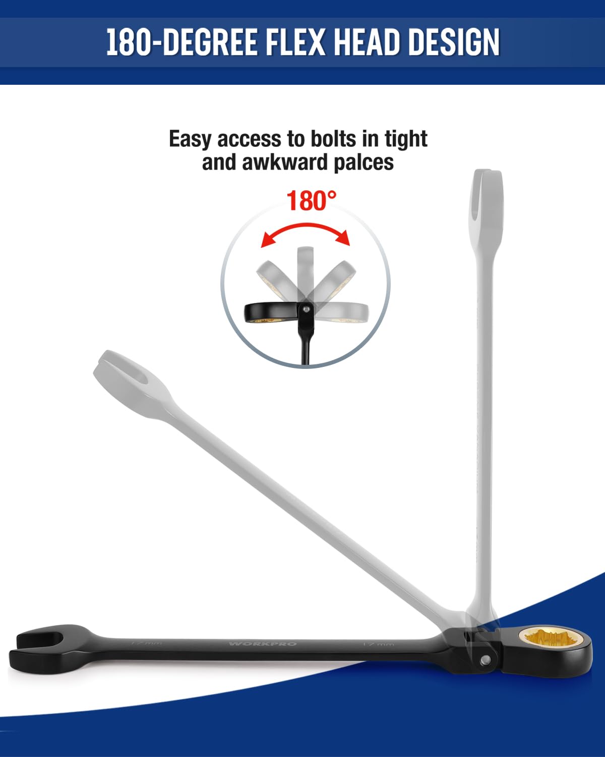 Foto 5 pulgar | Juego De Llaves Combinadas Con Trinquete Workpro, 8 Piezas, 8-17 Mm - Venta Internacional.