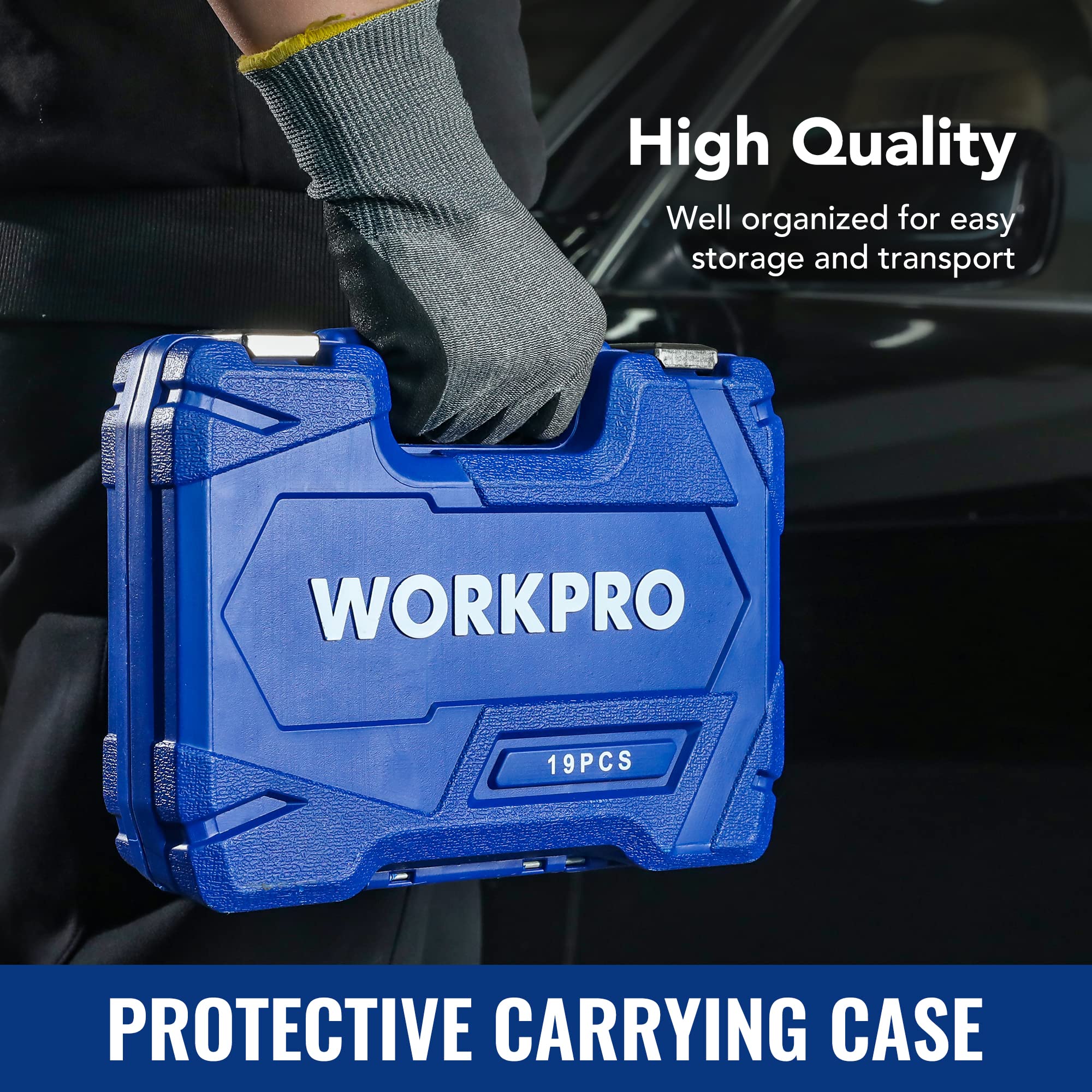 Foto 8 pulgar | Juego De Accesorios Para Herramientas De Accionamiento Workpro, 19 Piezas, Cromo Vanadio - Venta Internacional.